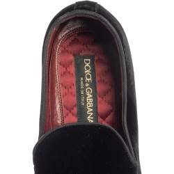 Pre Owned حذاء سليبرز دولتشي أند غابانا سموكينغ قطيفة أسود مقاس 43