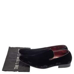 Pre Owned حذاء سليبرز دولتشي أند غابانا سموكينغ قطيفة أسود م قاس 43