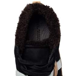 مملوكة مسبقًا حذاء رياضي دولتشي أند غابانا حافة فرو وسويدي متعدد الألوان مقاس 42.5