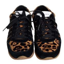 مملوكة مسبقًا Dolce & Gabbana Multicolor Suede And Calf Hair Low Top Sneakers Size 40