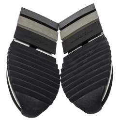 Pre Owned Dolce & Gabbana Black/White Knit Fabric Sorrento Slip On Sneakers Size 41.5