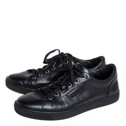 Pre Owned Dolce & Gabbana Black Leather Low Top Sneakers Size 43
