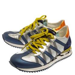 Dolce & Gabbana Multicolor Leather And Patent Leather Nigeria Sneakers Size 40