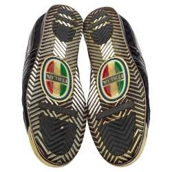 مملوكة مسبقًا Dolce & Gabbana Black Patent Leather And Nylon Low Top Sneakers Size 40 
