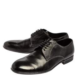 Pre Owned حذاء ديربي دولتشي أند غابانا جلد ثنائي اللون برباط مقاس 42.5