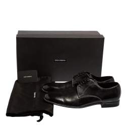 Pre Owned حذاء ديربي دولتشي أند غابانا جلد ثنائي اللون برباط مقاس 42.5