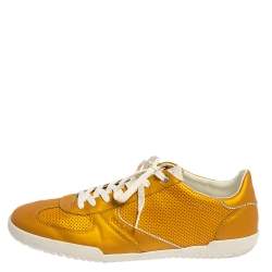 Pre Owned حذاء رياضي دولتشي أند غابانا ج لد مخرم أصفر مقاس 44