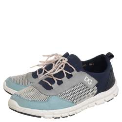 مملوكة مسبقًا حذاء رياضي دولتشي أند غابانا سويدي وشبكة برباط متعدد الألوان مقاس 44.5