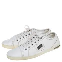 Dolce & Gabbana White Leather Low Top Sneakers Size 42.5