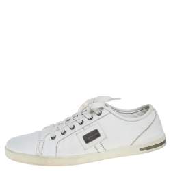 Dolce & Gabbana White Leather Low Top Sneakers Size 42.5