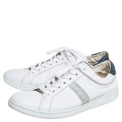 مملوكة مسبقًا حذاء رياضي دولتشي أند غابانا منخفض من أعلى جلد أبيض مقاس 41