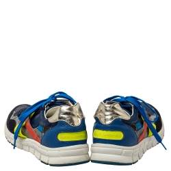 Pre Owned Dolce & Gabbana Multicolor Mesh And Leather Low Top Sneakers Size 41