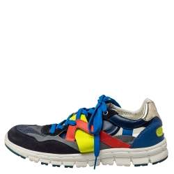 Pre Owned Dolce & Gabbana Multicolor Mesh And Leather Low Top Sneakers Size 41