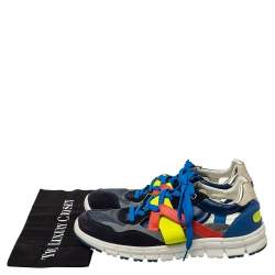 Pre Owned Dolce & Gabbana Multicolor Mesh And Leather Low Top Sneakers Size 41