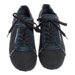 Pre Owned حذاء رياضي دولتشي أند غابانا رباط كانفاس ودنيم أزرق مقاس 43