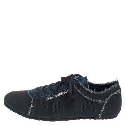 Pre Owned حذاء رياضي دولتشي أند غابانا رباط كانفاس ودنيم أزرق مقاس 43