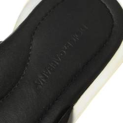 Pre Owned Dolce & Gabbana Black Nylon And Leather Thong Flat Sandals Size 42