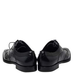 Pre Owned حذاء أوكسفورد دولتشي أند غابانا جلد بروغي لونين مقدمة سوداء رباط علوي مقاس 44 