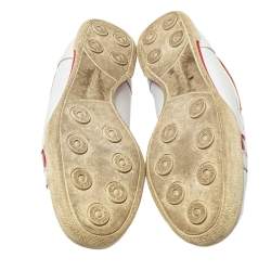 Dolce & Gabbana White/Red Patent And Leather  Low Top Sneakers Size 42