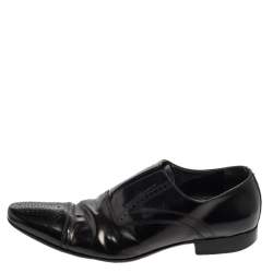 Dolce & Gabbana Black Leather Slip On Oxfords Size 41