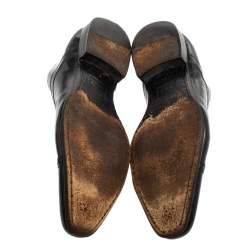 Dolce & Gabbana Black Leather Slip On Oxfords Size 41