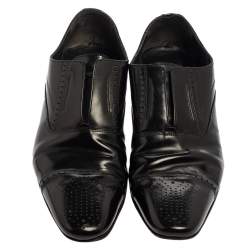 Dolce & Gabbana Black Leather Slip On Oxfords Size 41