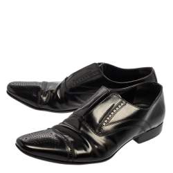 Dolce & Gabbana Black Leather Slip On Oxfords Size 41