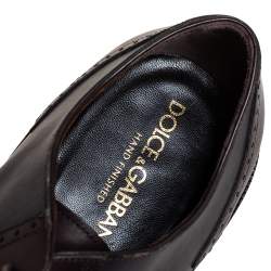 Pre Owned Dolce and Gabbana Brown Leather Oxford Size 43