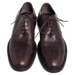 Pre Owned Dolce and Gabbana Brown Leather Oxford Size 43