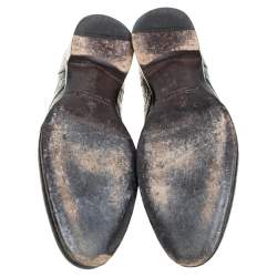 Pre Owned حذاء ديربي دولتشي أند غابانا جلد نقشة التمساح أسود رباط علوي مقاس 43 