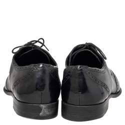 Dolce & Gabbana Black Brogue Leather Lace Up Derby Size 43