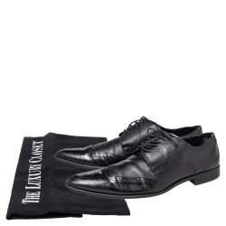 Dolce & Gabbana Black Brogue Leather Lace Up Derby Size 43