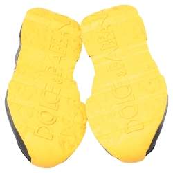 مملوكة مسبقًا Dolce & Gabbana Black Suede And Knit Fabric Daymaster Low Top Sneakers Size 42