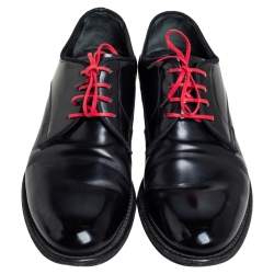 Pre Owned حذاء أوكسفورد دولتشي أند غابانا جلد أسود رباط علوي مقاس 42