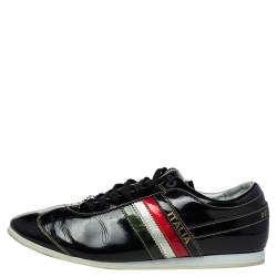 Dolce & Gabbana Black Patent Leather Low Top Sneakers Size 44