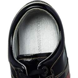 Dolce & Gabbana Black Patent Leather Low Top Sneakers Size 44
