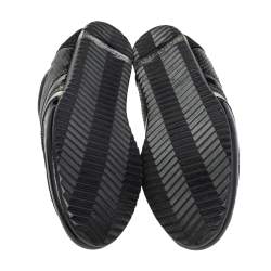 Pre Owned Dolce and Gabbana Black Python And Leather Stripes Low Top Sneakers Size 44