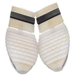 Pre Owned حذاء رياضي دولتشي آند غابانا سورينتو سليب أون قماش تريكو أبيض / أسود مقاس 45