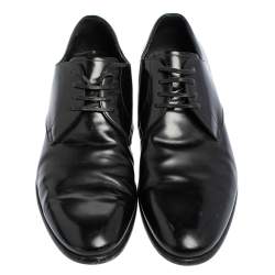 Pre Owned Dolce & Gabbana Black Leather Lace Up Derby Size 43