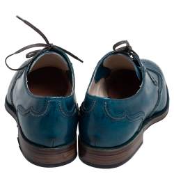 Dolce & Gabbana Blue Brogue Leather Lace Up Oxford Size 42