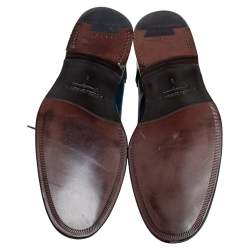 Dolce & Gabbana Blue Brogue Leather Lace Up Oxford Size 42