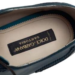 Dolce & Gabbana Blue Brogue Leather Lace Up Oxford Size 42