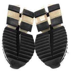 Pre Owned Dolce & Gabbana White/ Black Suede And Leather Super King Low Top Sneakers Size 42