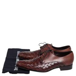 مملوكة مسبقًا حذاء ديربي دولتشي أند غابانا جلد مجدول بني رباط مقاس 41