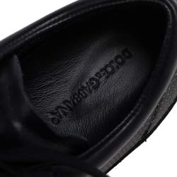 مملوكة مسبقًا حذاء رياضي دولتشي أند غابانا سويدي وجلد أسود رباط علوي مقاس 41.5