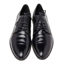 Dolce & Gabbana Black Leather Lace Up Derby Size 39
