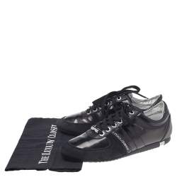 Pre Owned حذاء رياضي دولتشي أند غابانا منخفض من أعلى جلد وجلد لامع وسويدي أسود مقاس 40