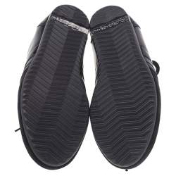 Pre Owned حذاء رياضي دولتشي أند غابانا منخفض من أعلى جلد وجلد لامع وسويدي أسود مقاس 40