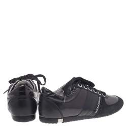 Pre Owned حذاء رياضي دولتشي أند غابانا منخفض من أعلى جلد وجلد لامع وسويدي أسود مقاس 40