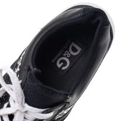 Dolce & Gabbana Black Leather And Mesh Low Top Sneakers Size 45